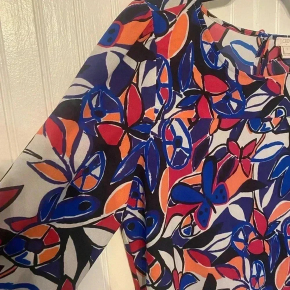 J. Crew butterfly abstract pattern blouse - Picture 5 of 9